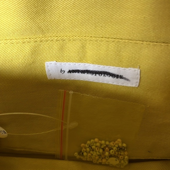 Anthropologie Geometric edition Fiona Bag New Yellow Beaded Women's Bag - Picture 8 of 8